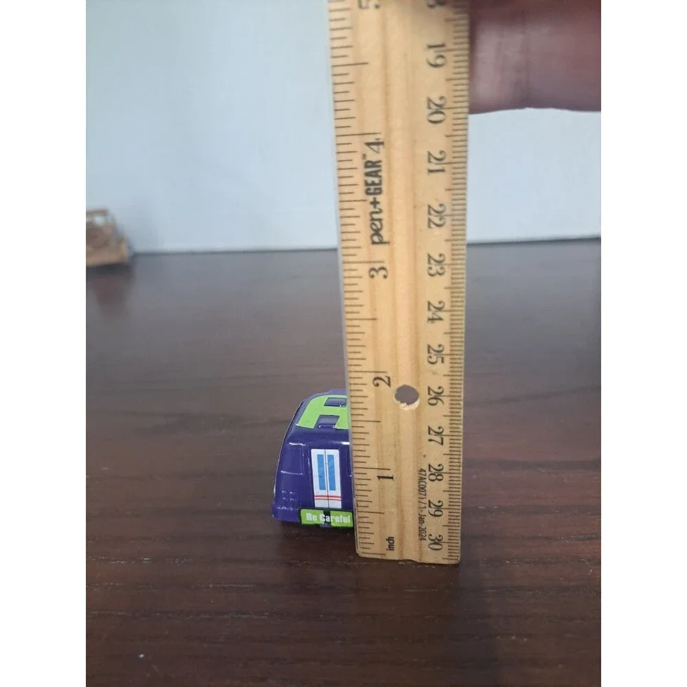 Vintage San Ren Hang Purple Fire Truck Pull Back Racer
